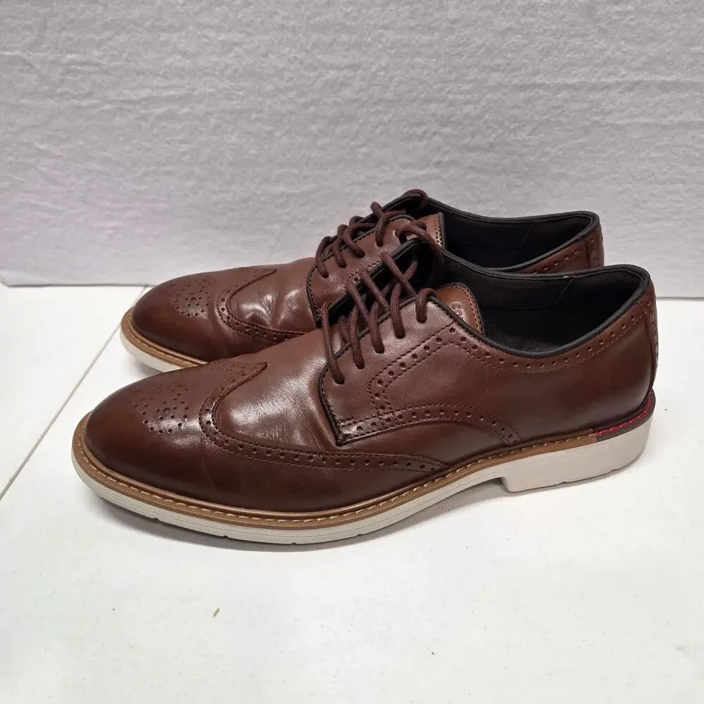 Cole Haan Brown Leather Wingtip Oxford Grand.OS Casual Shoe Mens 12M C35085 NWOT